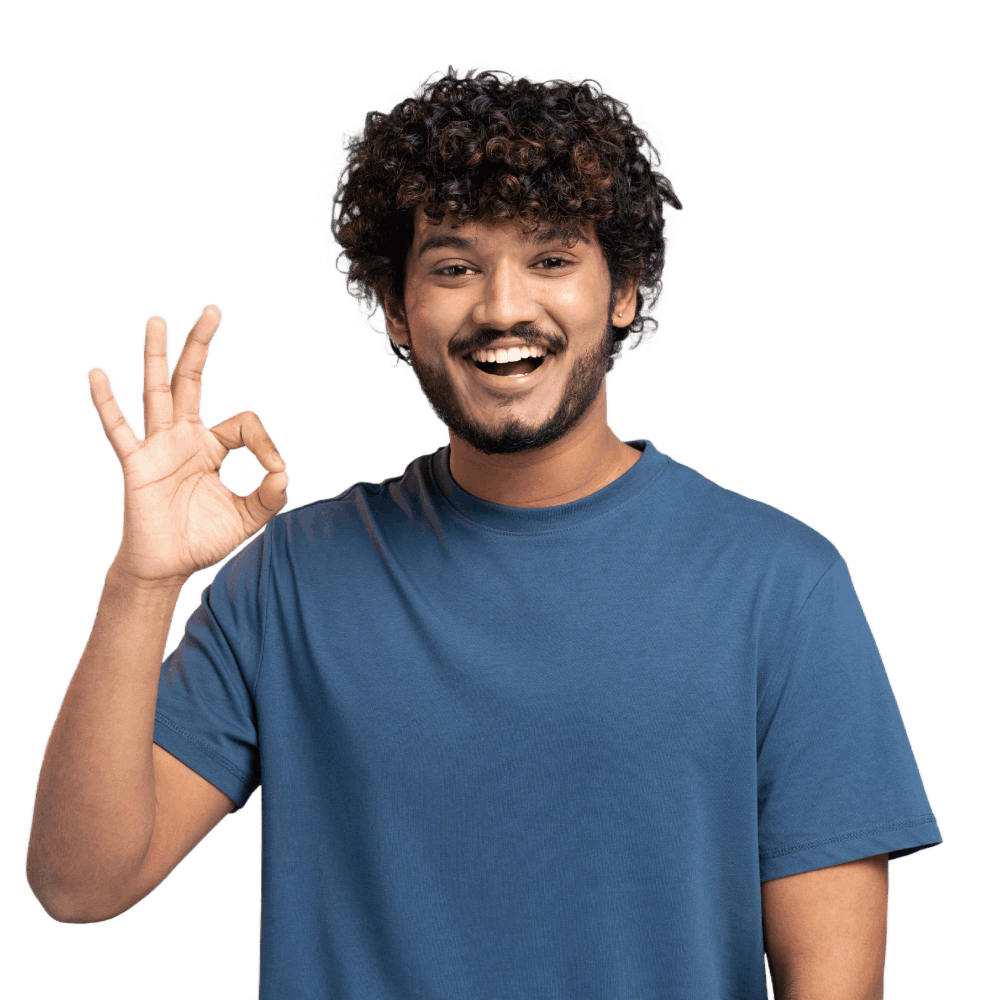 man-wearing-t-shirt-gesturing
